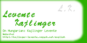 levente kajlinger business card